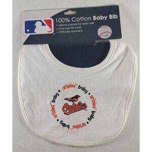 Baltimore Orioles Baby Fanatic 100% Cotton Baby Bib Hook & Loop Closure OSFM New